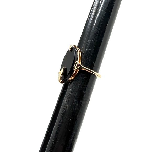 Vintage Avon Nightflower Ring Goldtone with Black Oval Faux Onyx Size 5 3/4 - Picture 13 of 13
